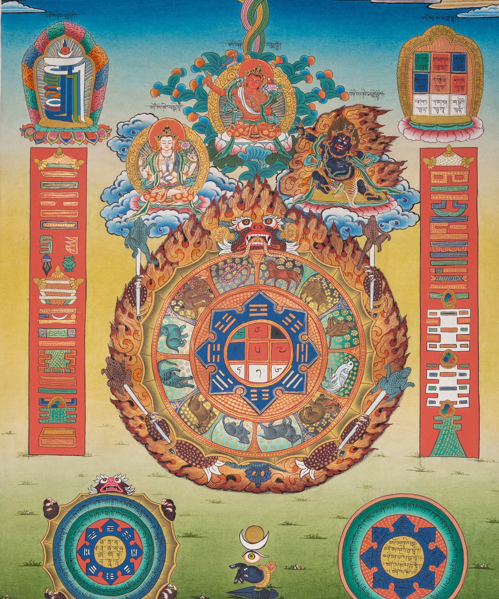 Tibetan Calendar Thangka - Handpainted Art