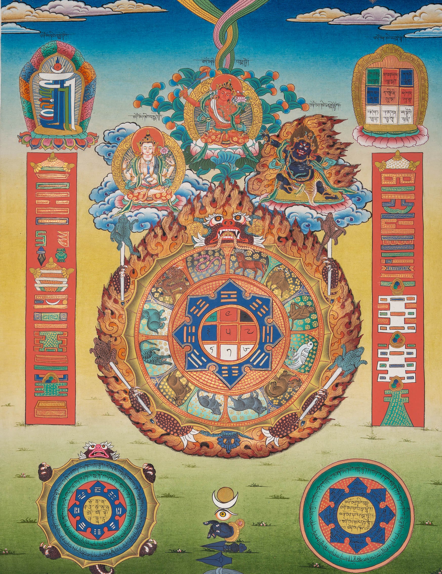 Tibetan Calendar Thangka - Handpainted Art
