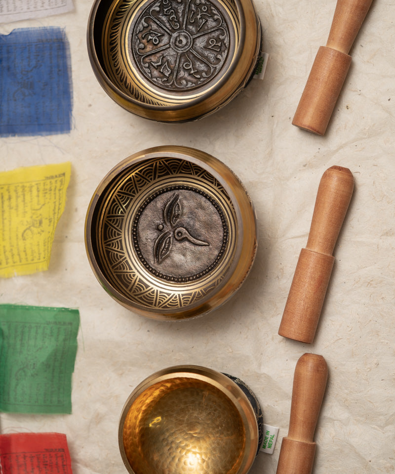 Tibetan Healing Singing Bowl Set for Meditation.