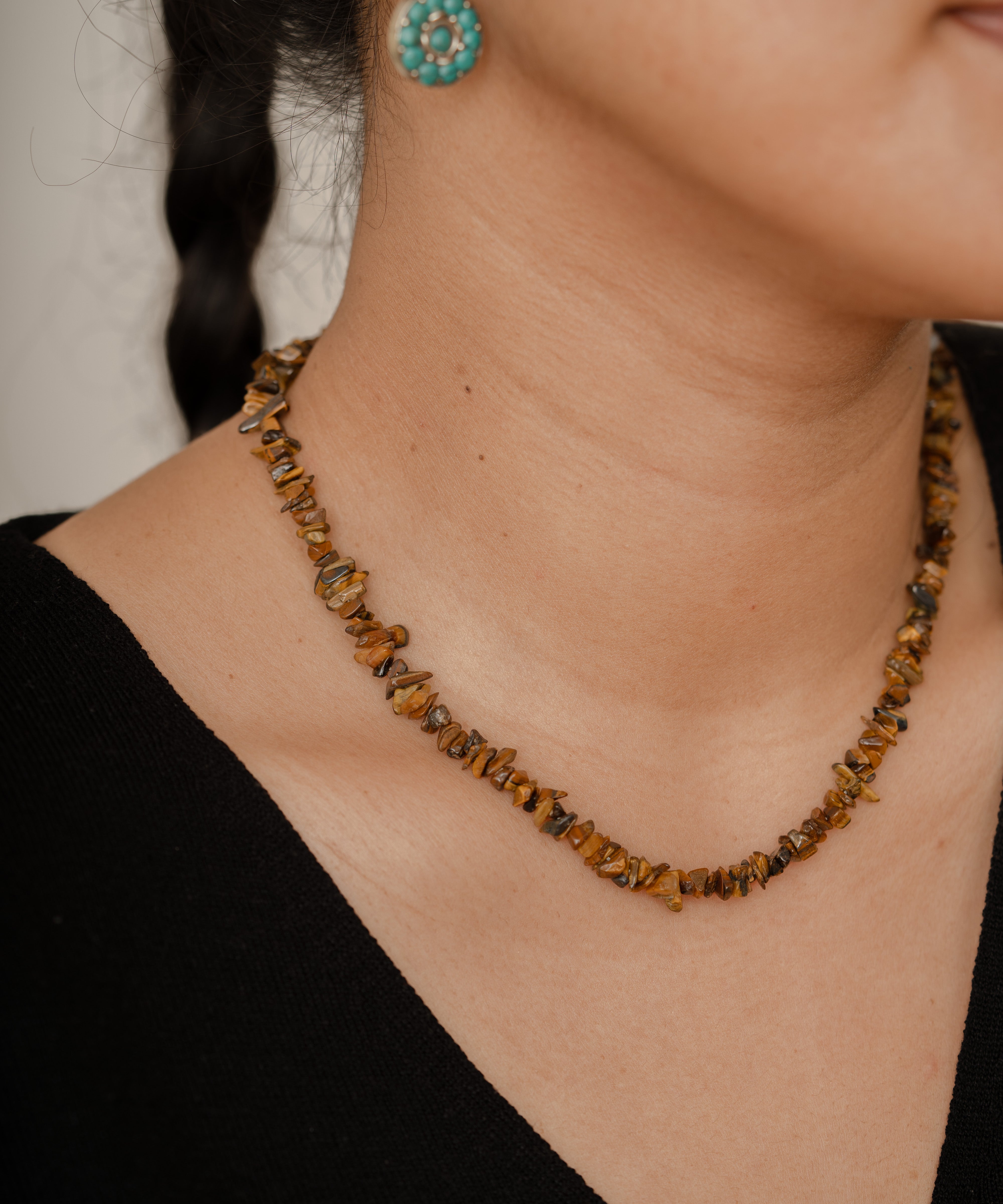 Tiger Eye Chip Necklace 