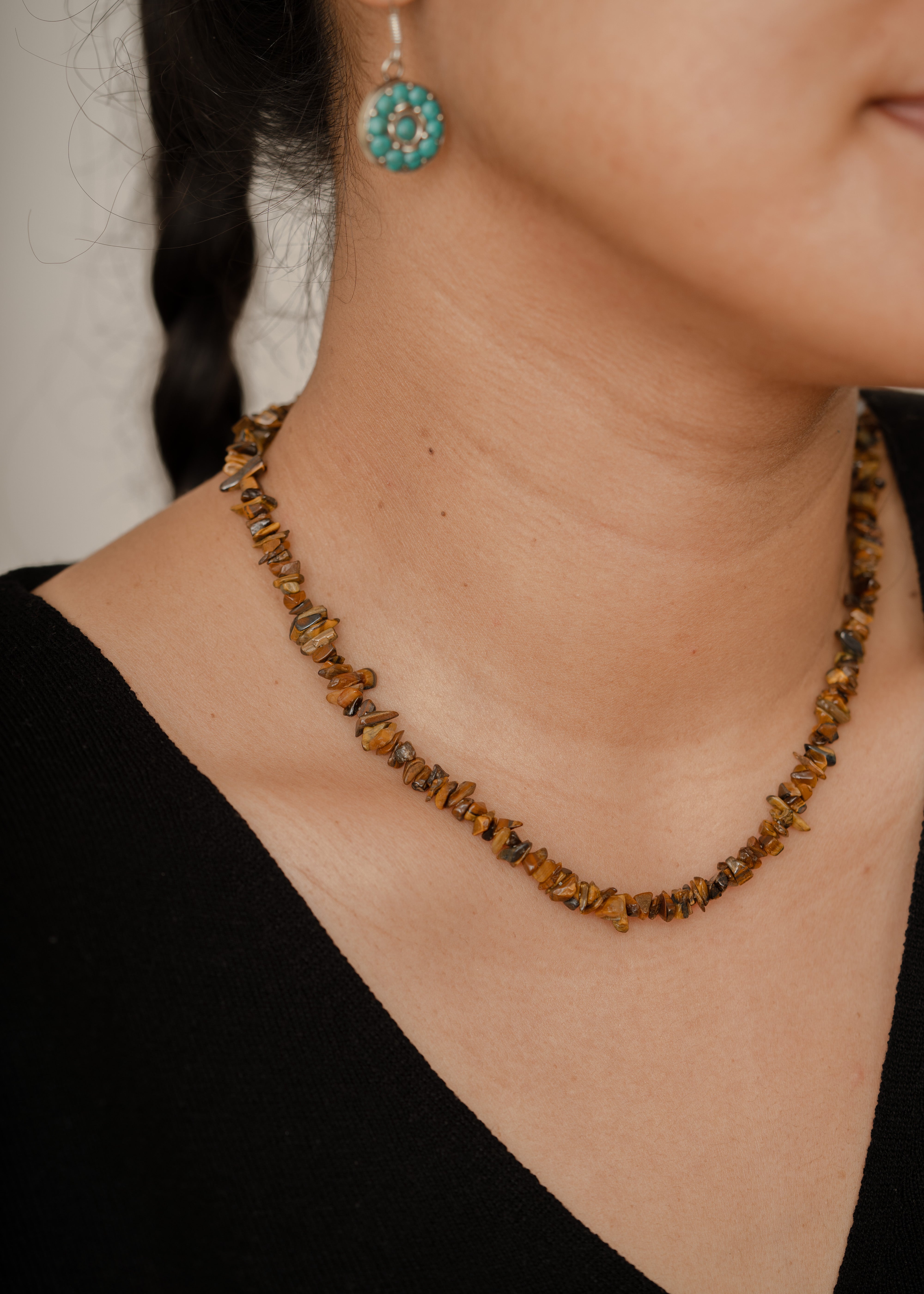 Tiger Eye Chip Necklace 