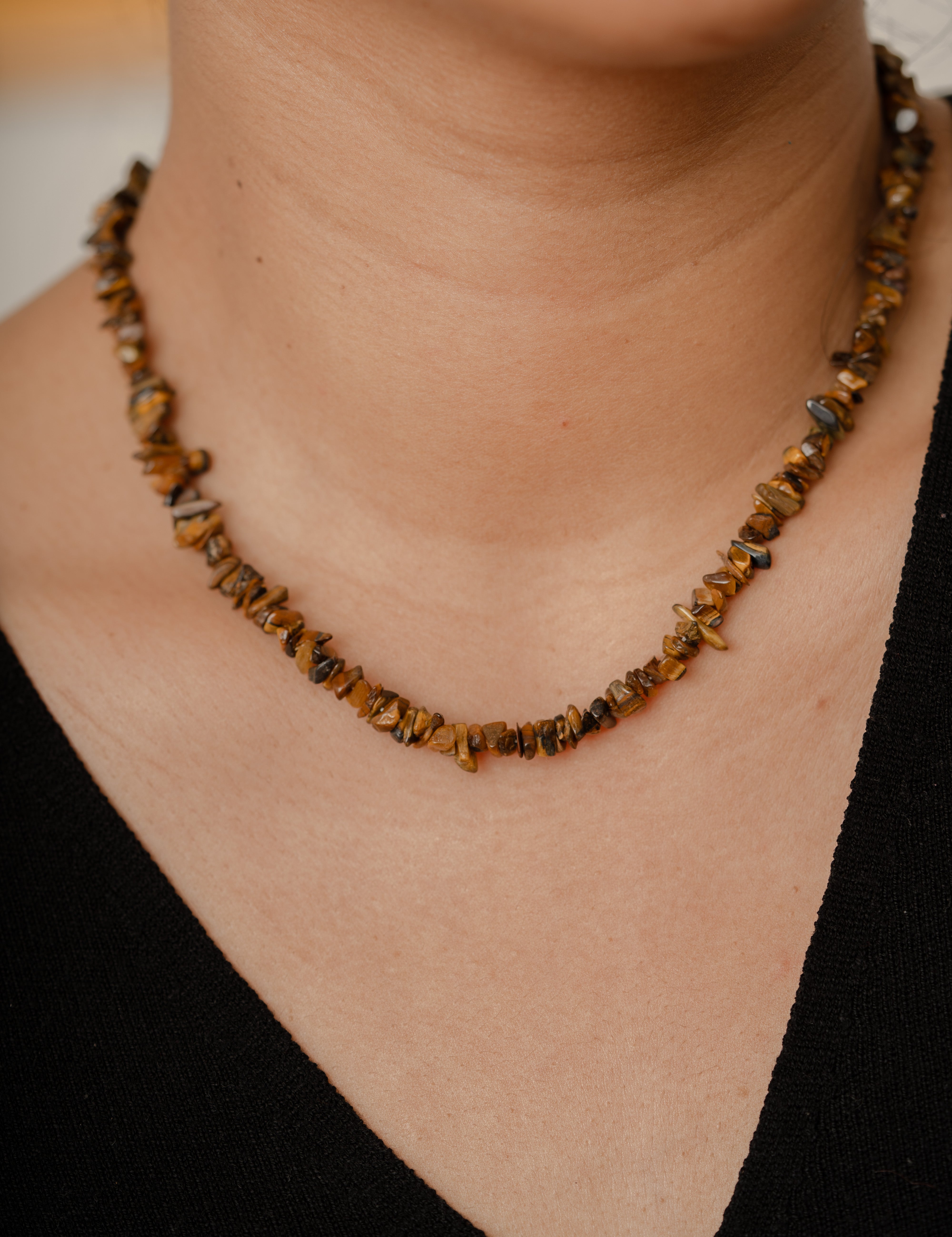 Tiger Eye Chip Necklace 