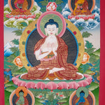 Five Wisdom Buddhas Thangka Tibetan Painting- Vairocana 
