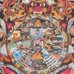 Wheel of Life (Bhavachakra) - Handpainted Thangka