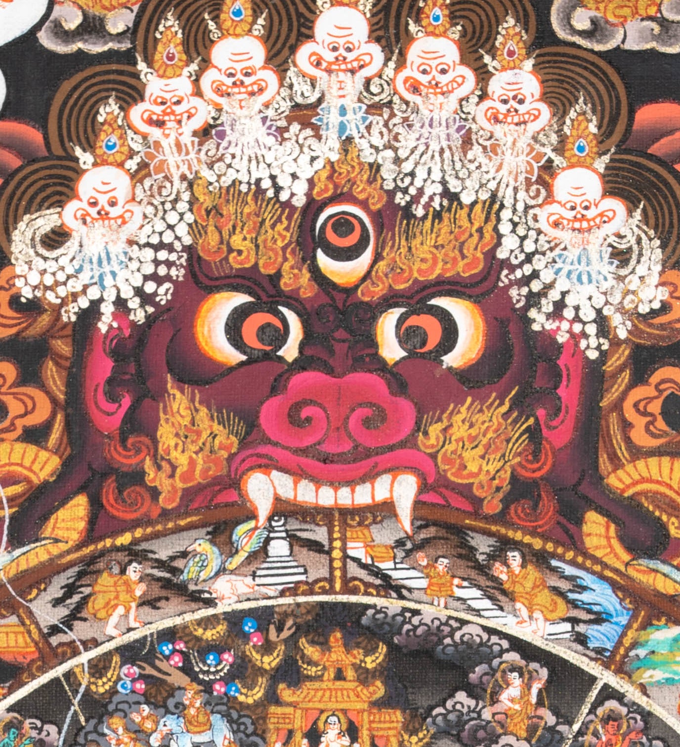 Wheel of Life (Bhavachakra) - Handpainted Thangka