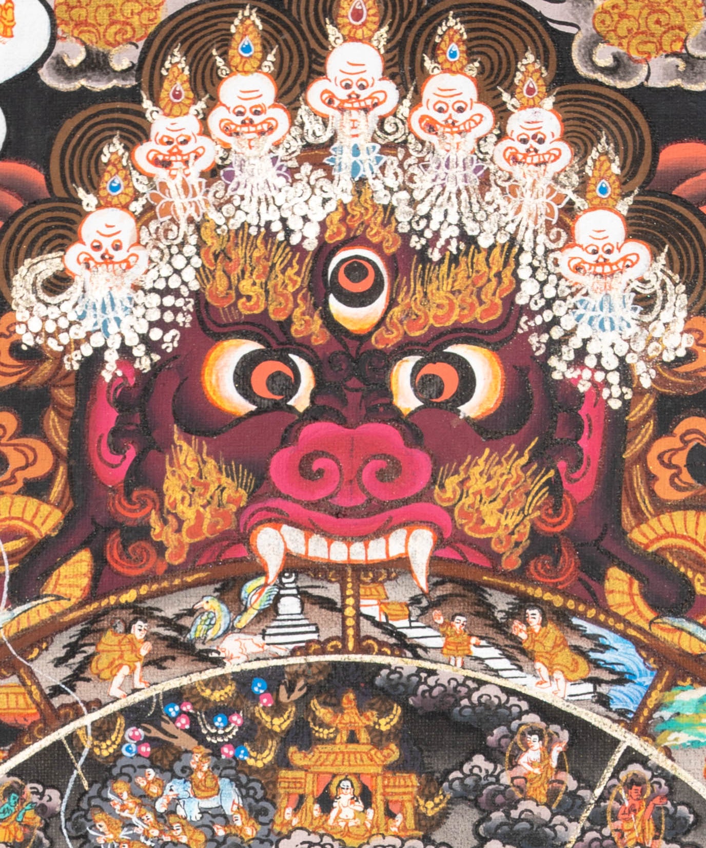 Wheel of Life (Bhavachakra) - Handpainted Thangka