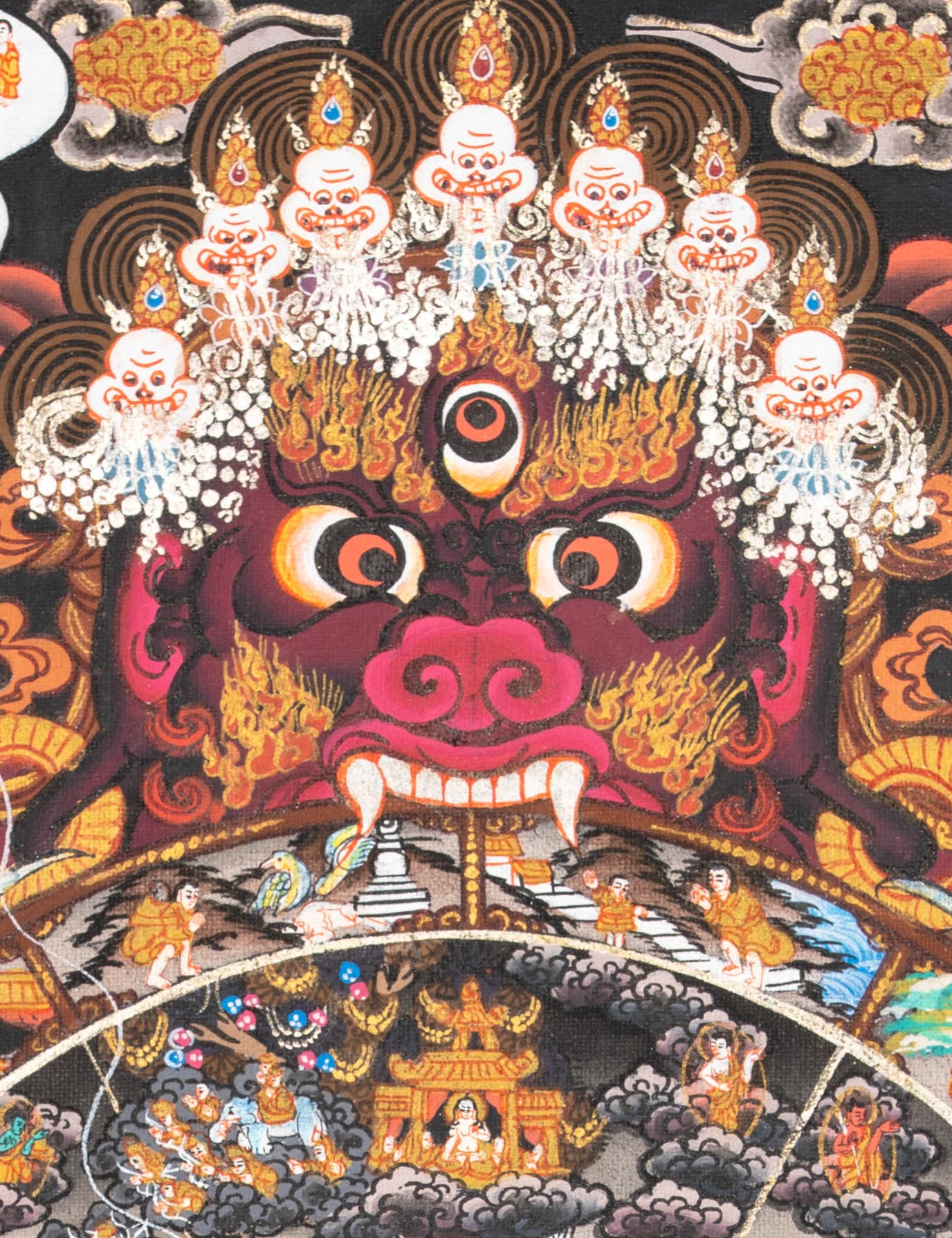 Wheel of Life (Bhavachakra) - Handpainted Thangka