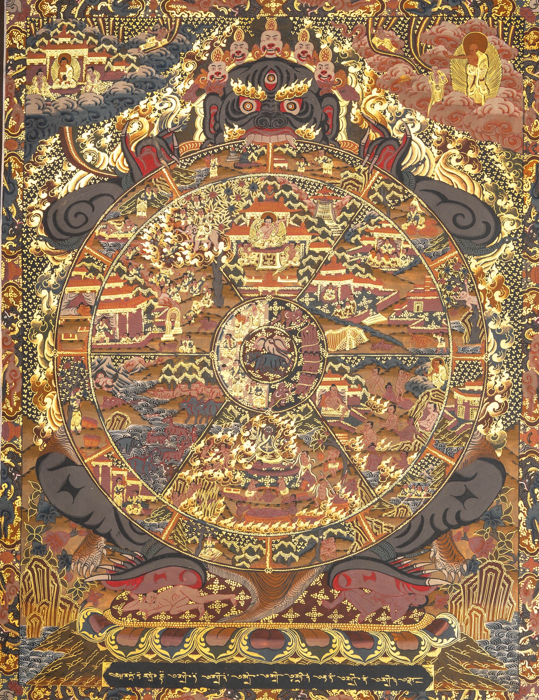 Antique Wheel of Life - Sacred Thangka