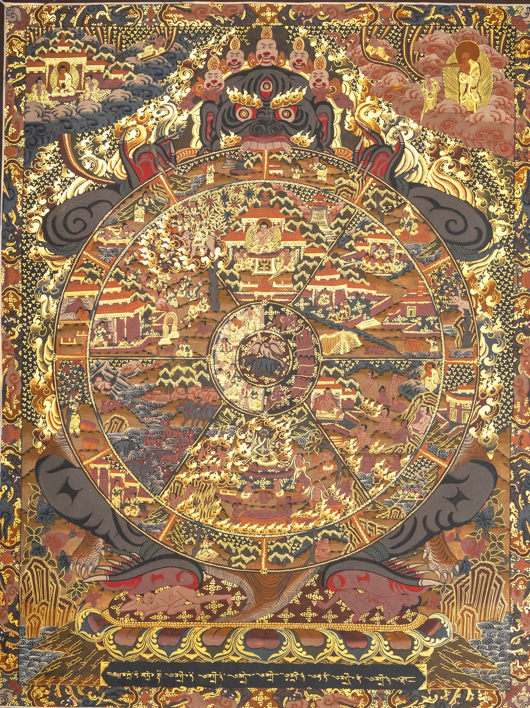 Antique Wheel of Life - Sacred Thangka