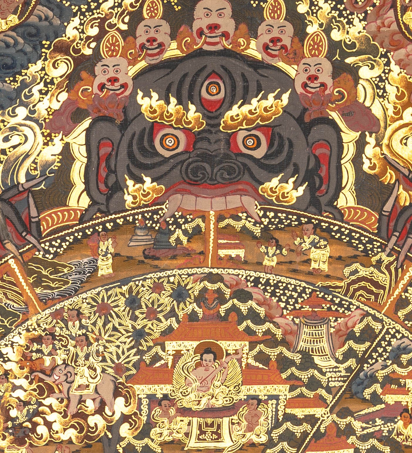 Antique Wheel of Life - Sacred Thangka