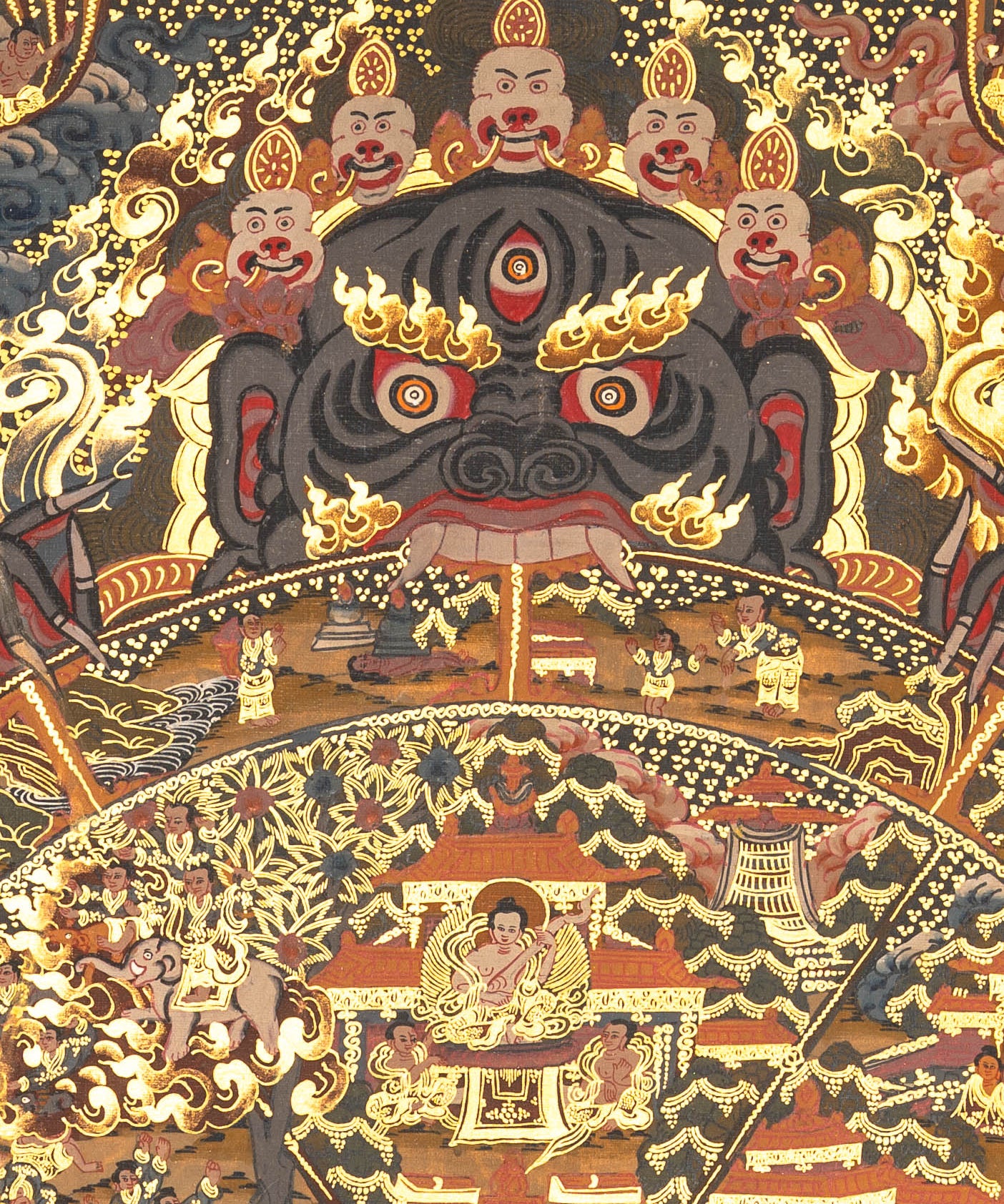 Antique Wheel of Life - Sacred Thangka