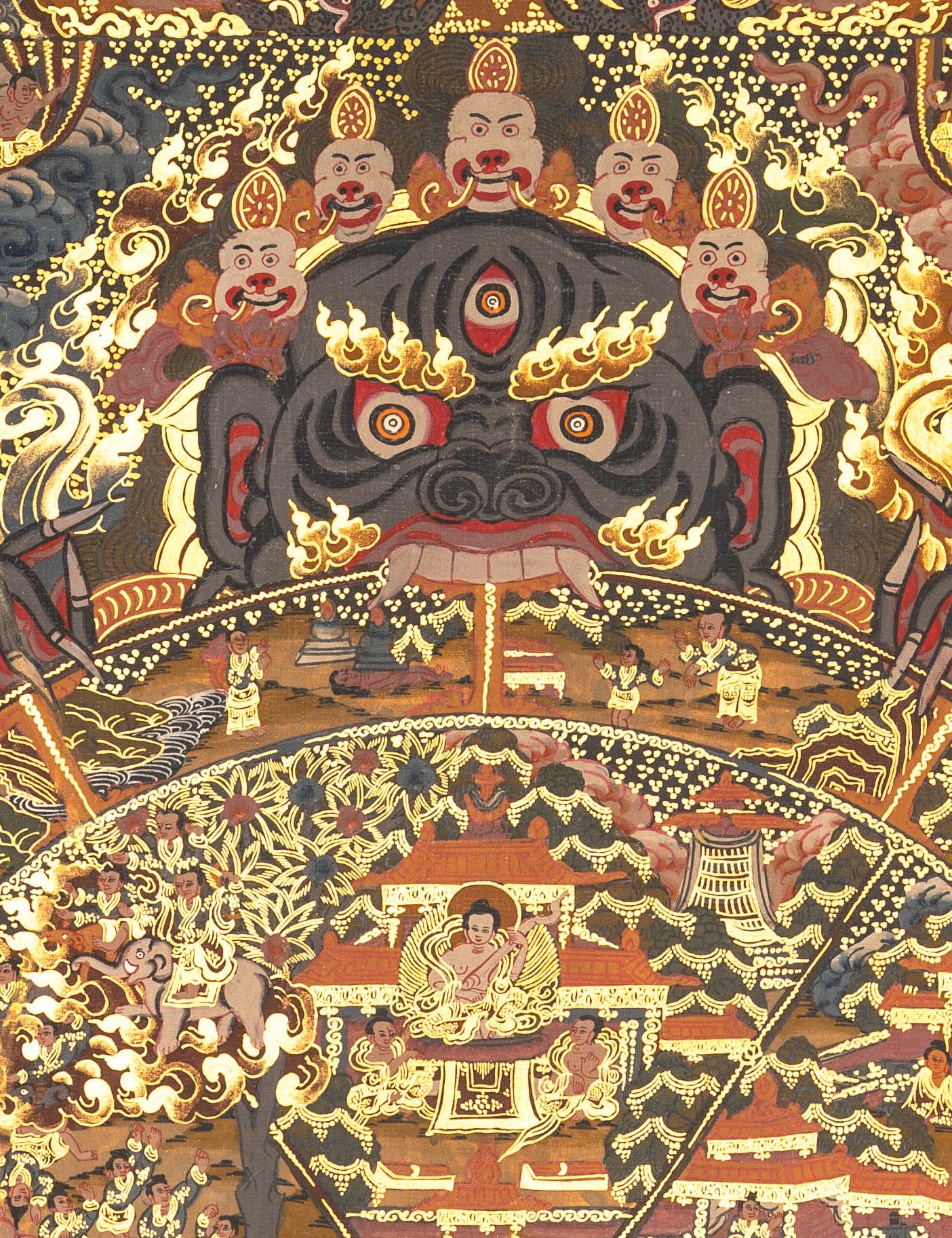 Antique Wheel of Life - Sacred Thangka