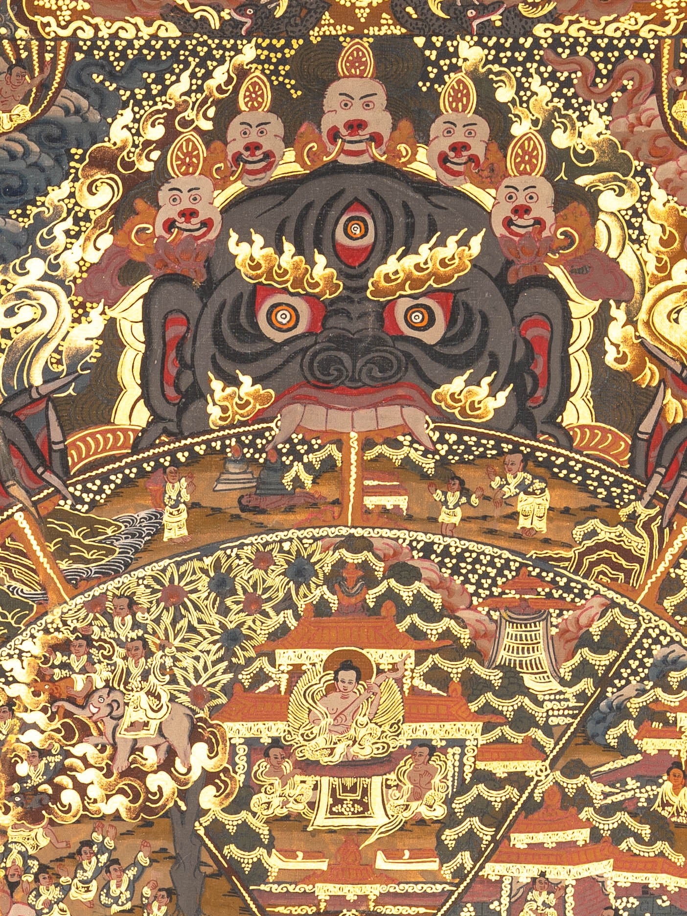 Antique Wheel of Life - Sacred Thangka