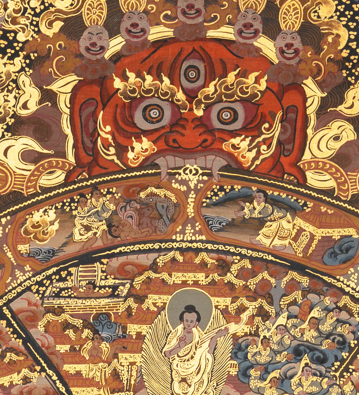 Wheel of Life (Bhavachakra) Thangka - Sacred Handpainted Art