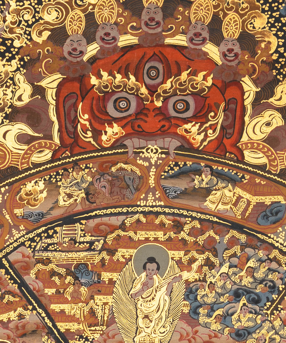 Wheel of Life (Bhavachakra) Thangka - Sacred Handpainted Art