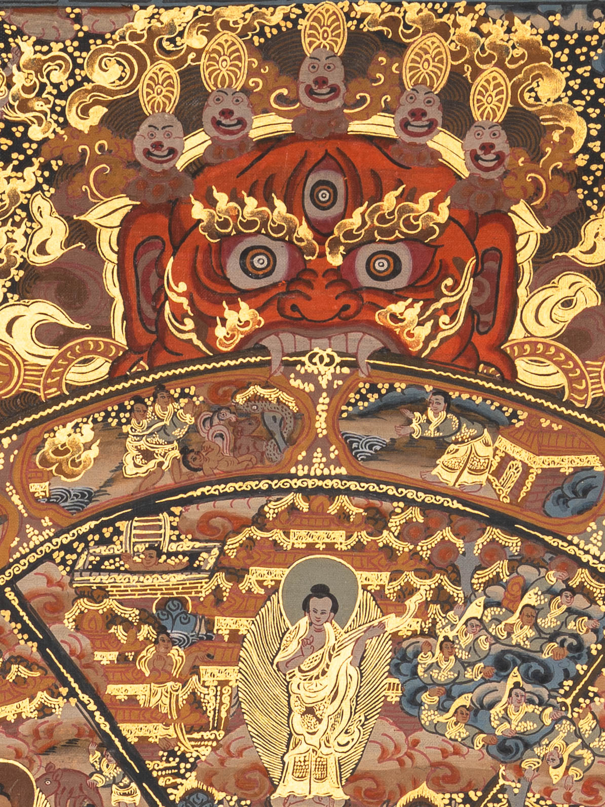 Wheel of Life (Bhavachakra) Thangka - Sacred Handpainted Art
