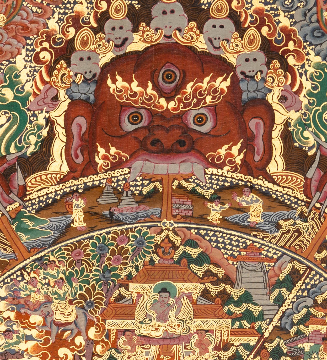 Wheel of Life Thangka - Handpainted Art