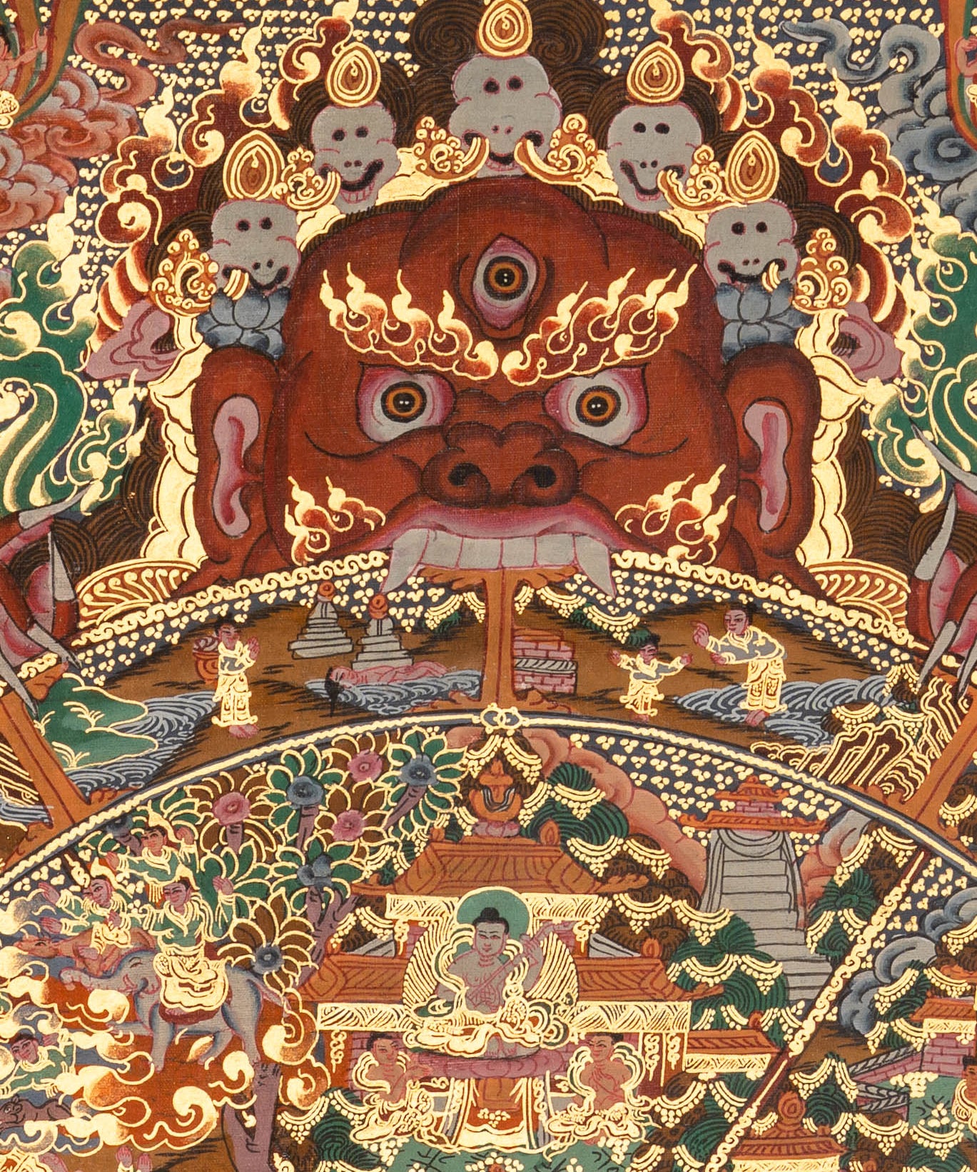 Wheel of Life Thangka - Handpainted Art