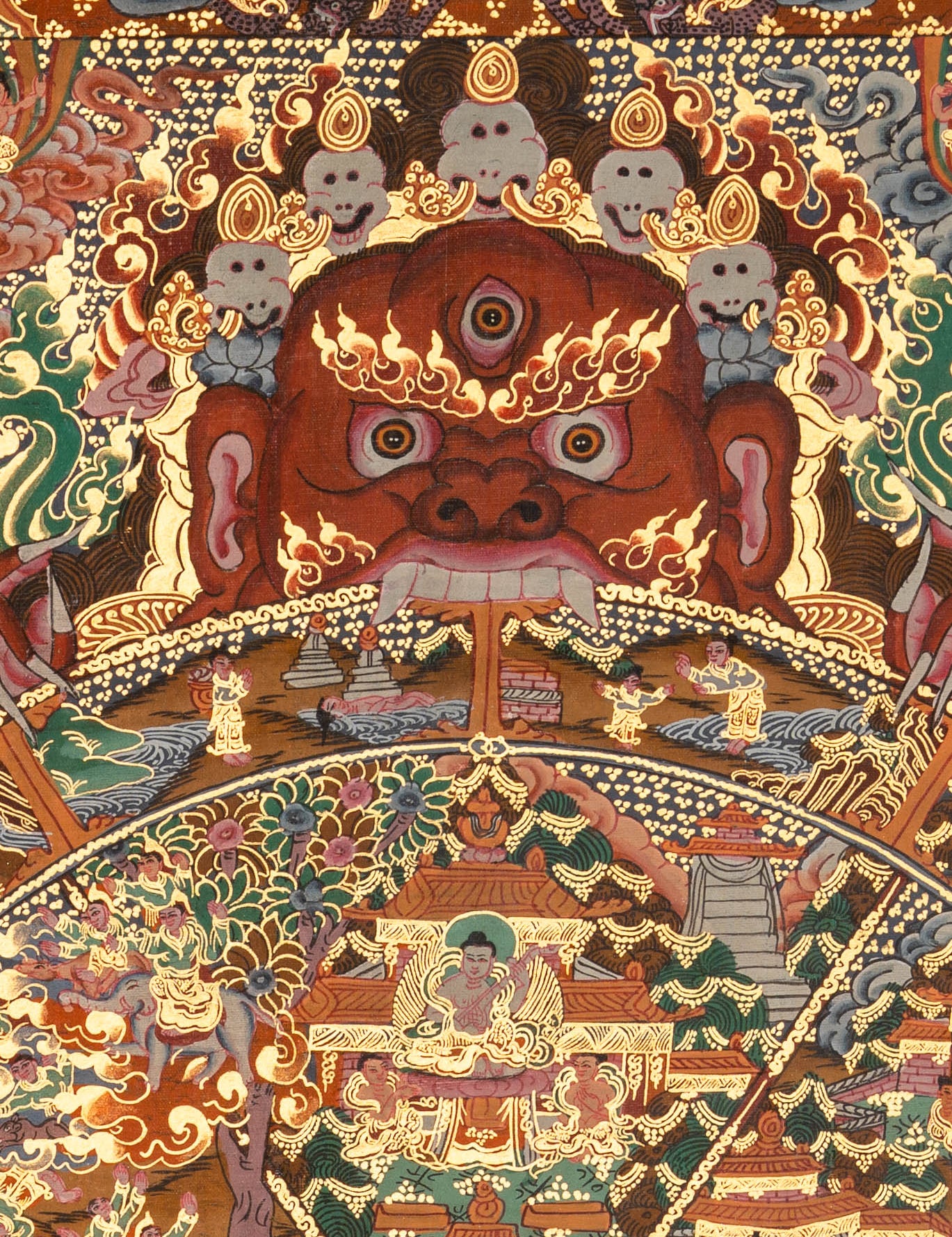Wheel of Life Thangka - Handpainted Art