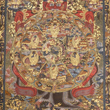 Samsara Mandala - Handpainted  Antique Wheel of Life