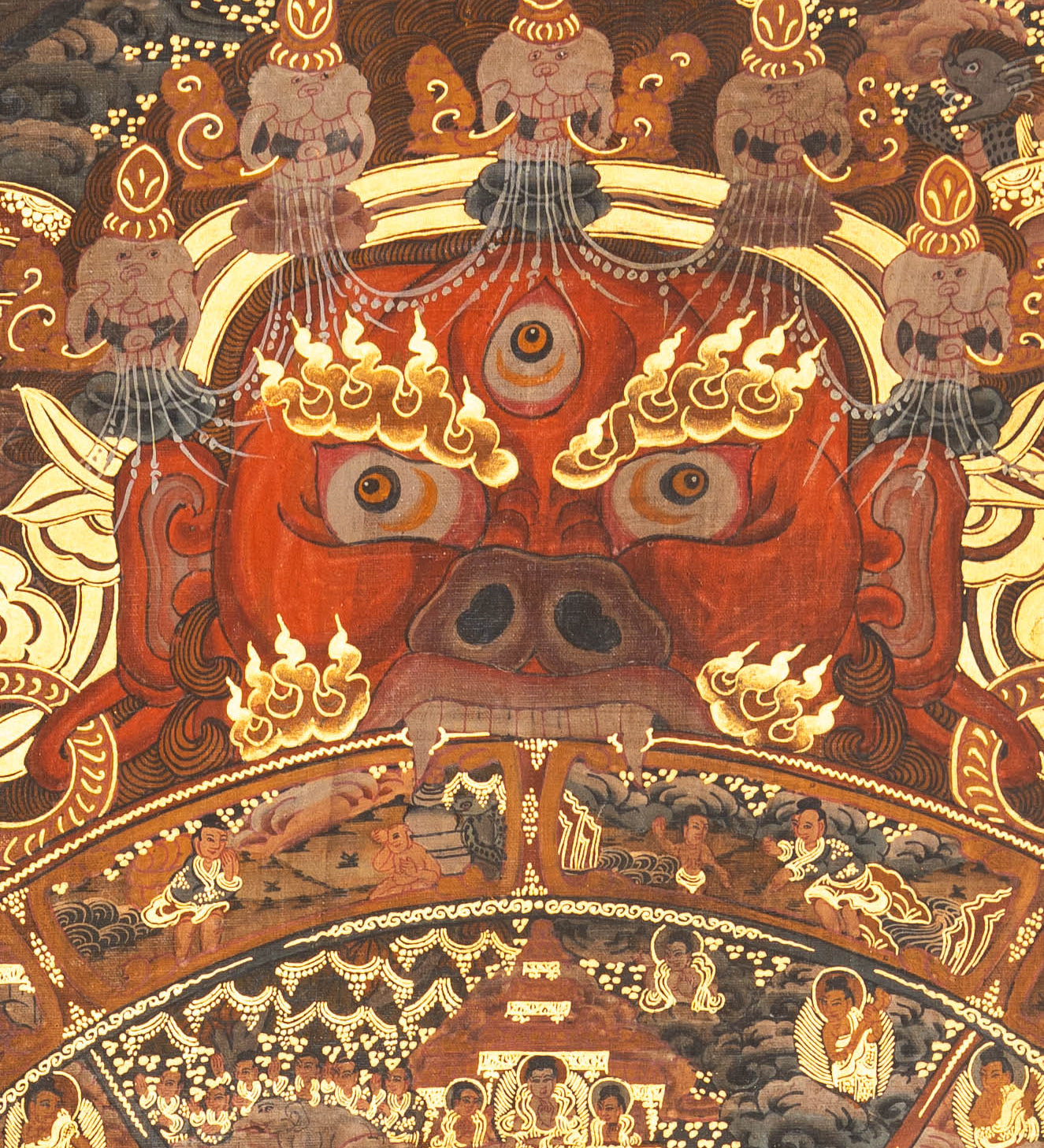 Bhavachakra Thangka Painting – Spiritual Cycle of Life