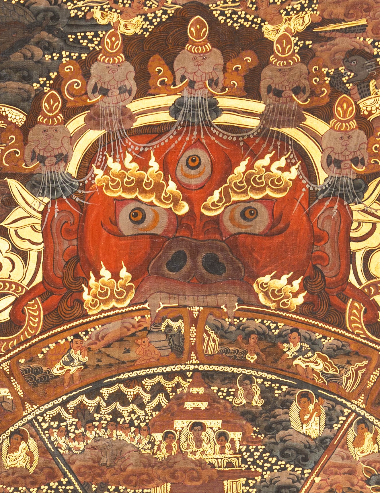 Bhavachakra Thangka Painting – Spiritual Cycle of Life
