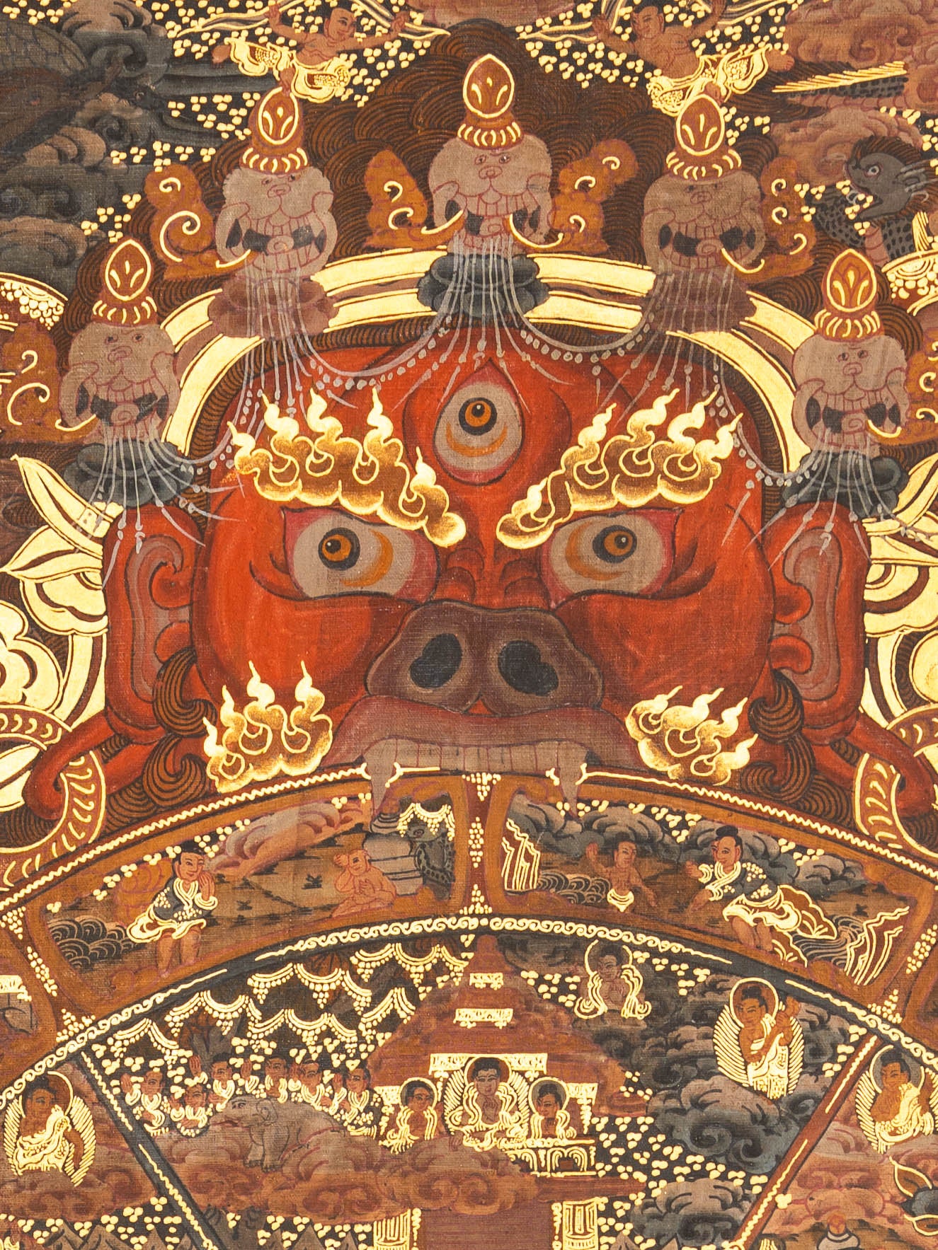 Bhavachakra Thangka Painting – Spiritual Cycle of Life