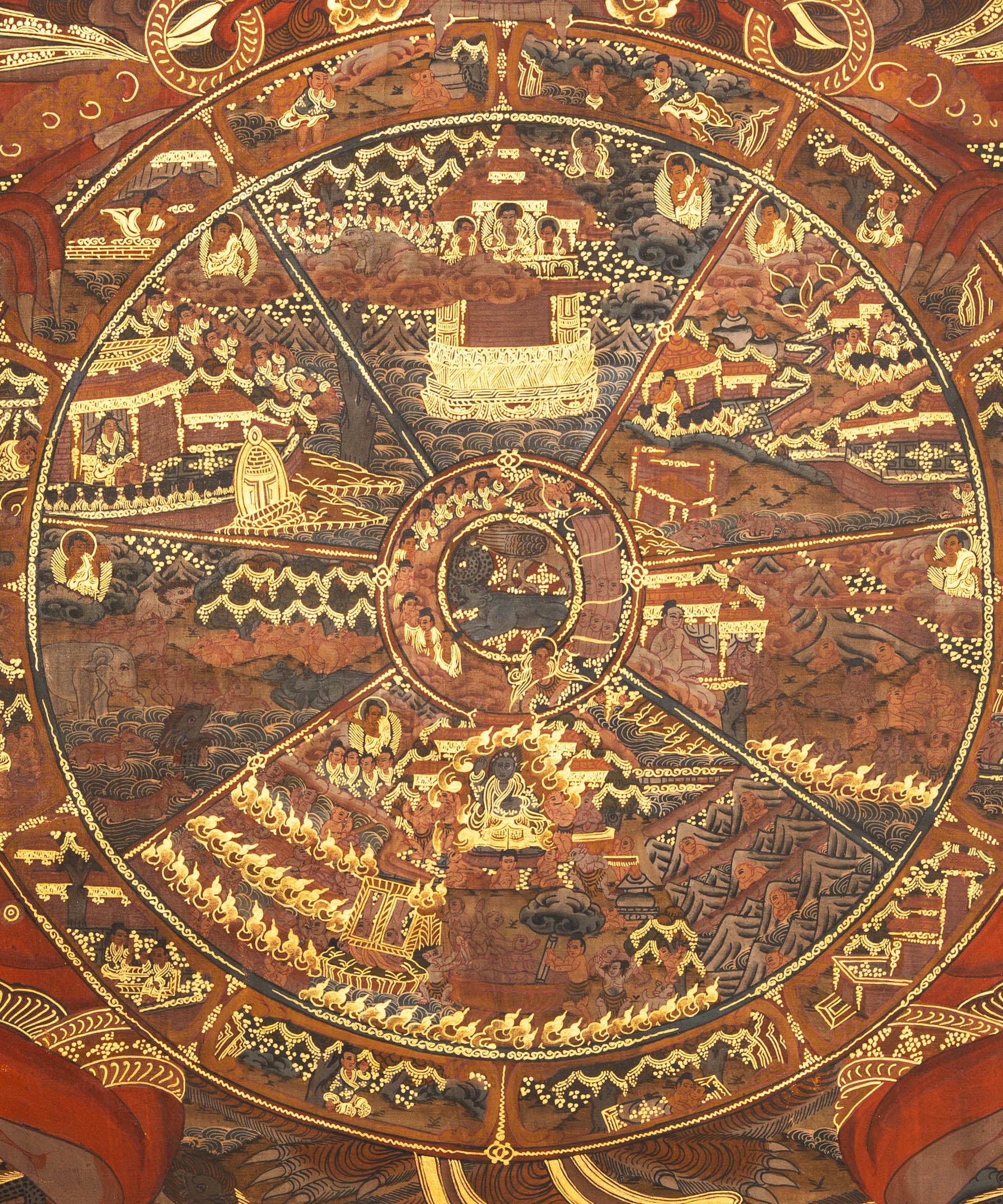 Bhavachakra Thangka Painting – Spiritual Cycle of Life
