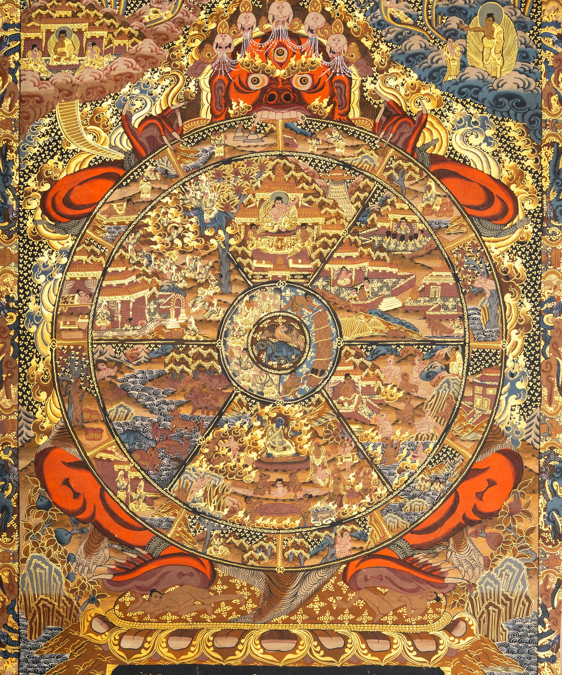 Wheel of Life - Antique Tibetan Thangka