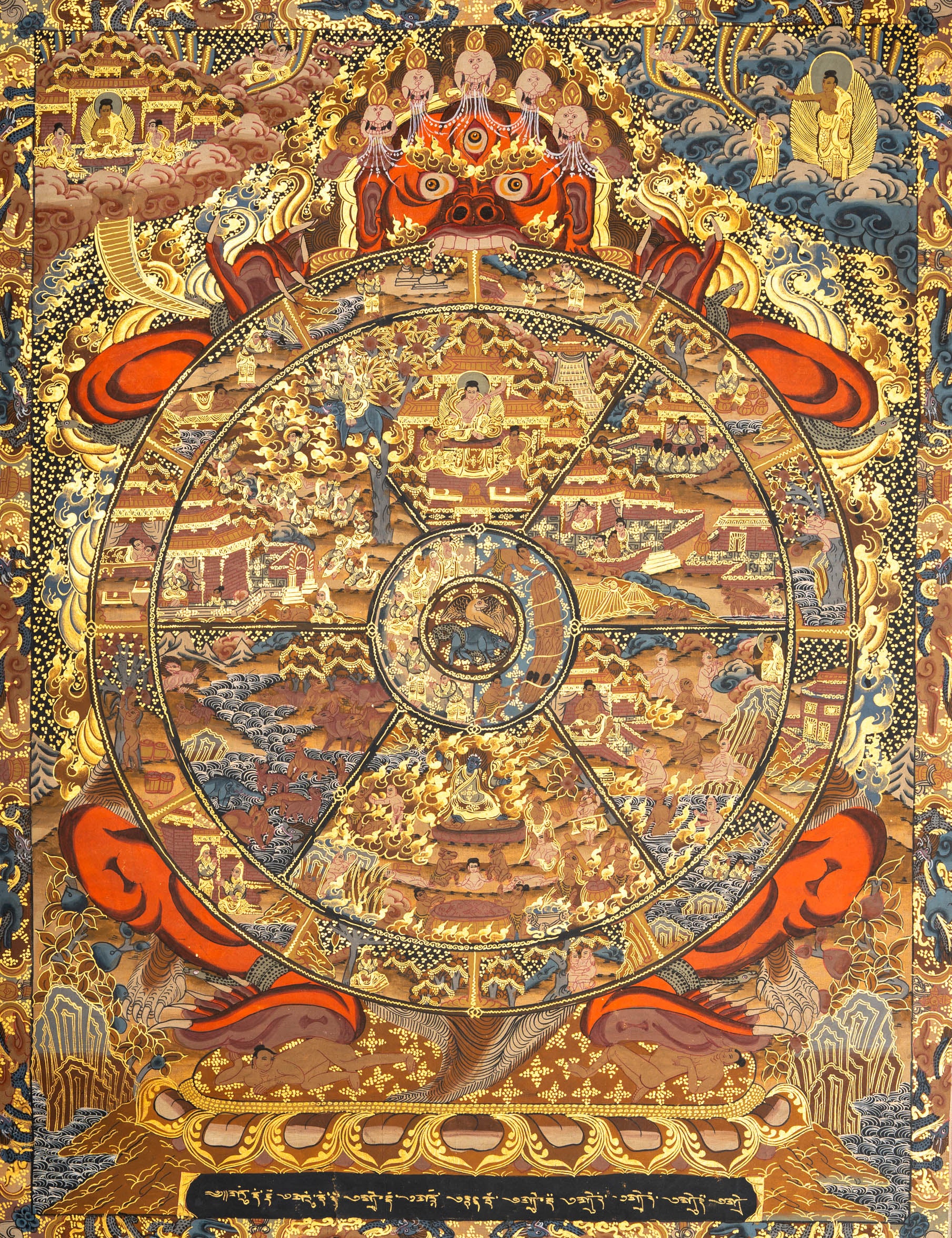 Wheel of Life - Antique Tibetan Thangka