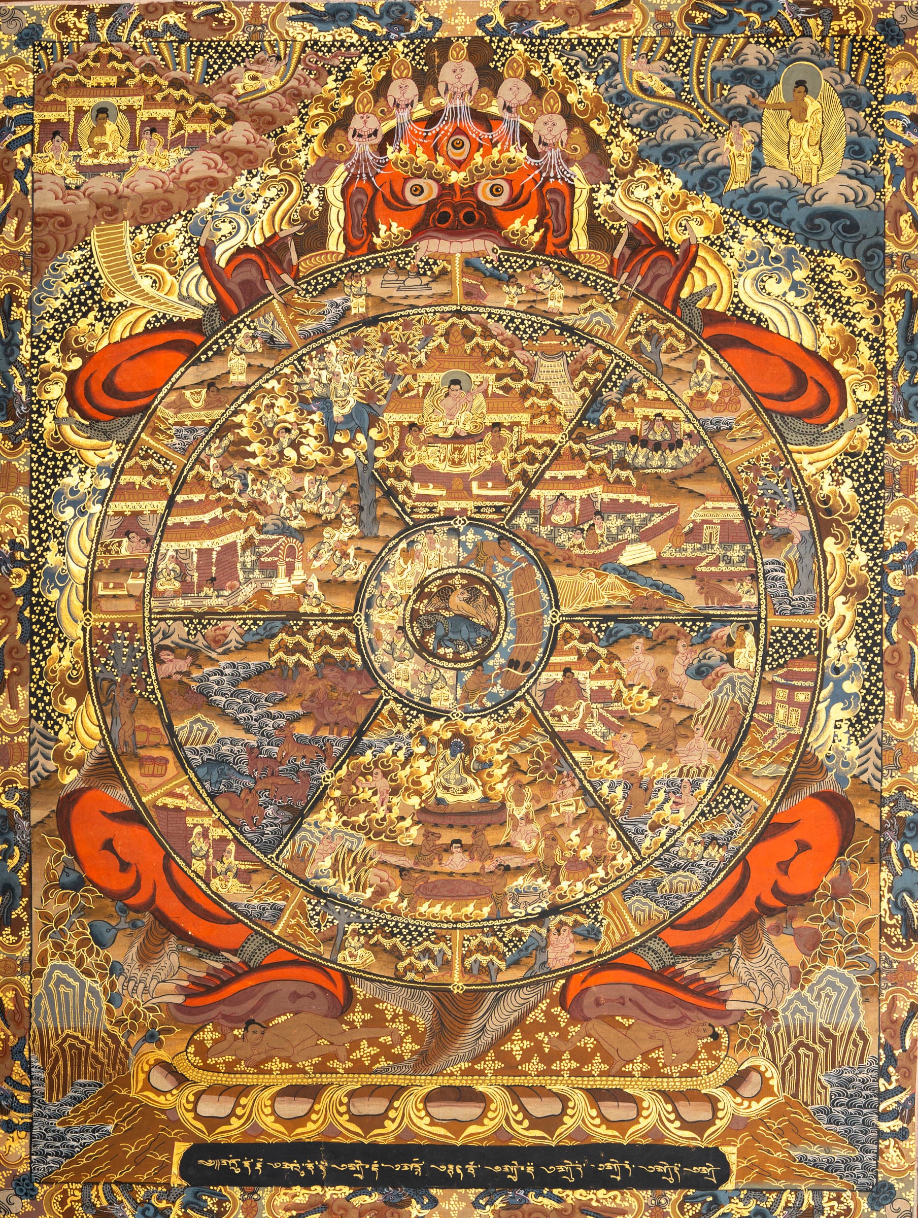 Wheel of Life - Antique Tibetan Thangka