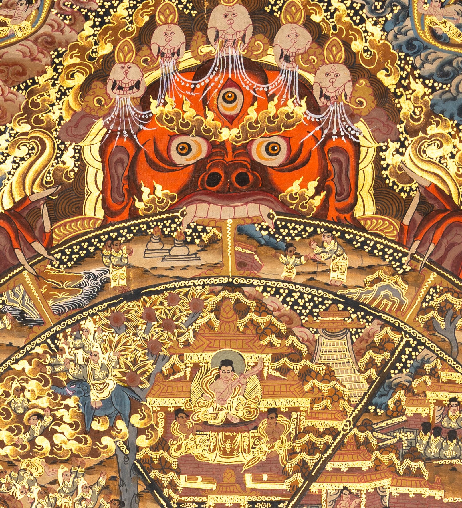 Wheel of Life - Antique Tibetan Thangka