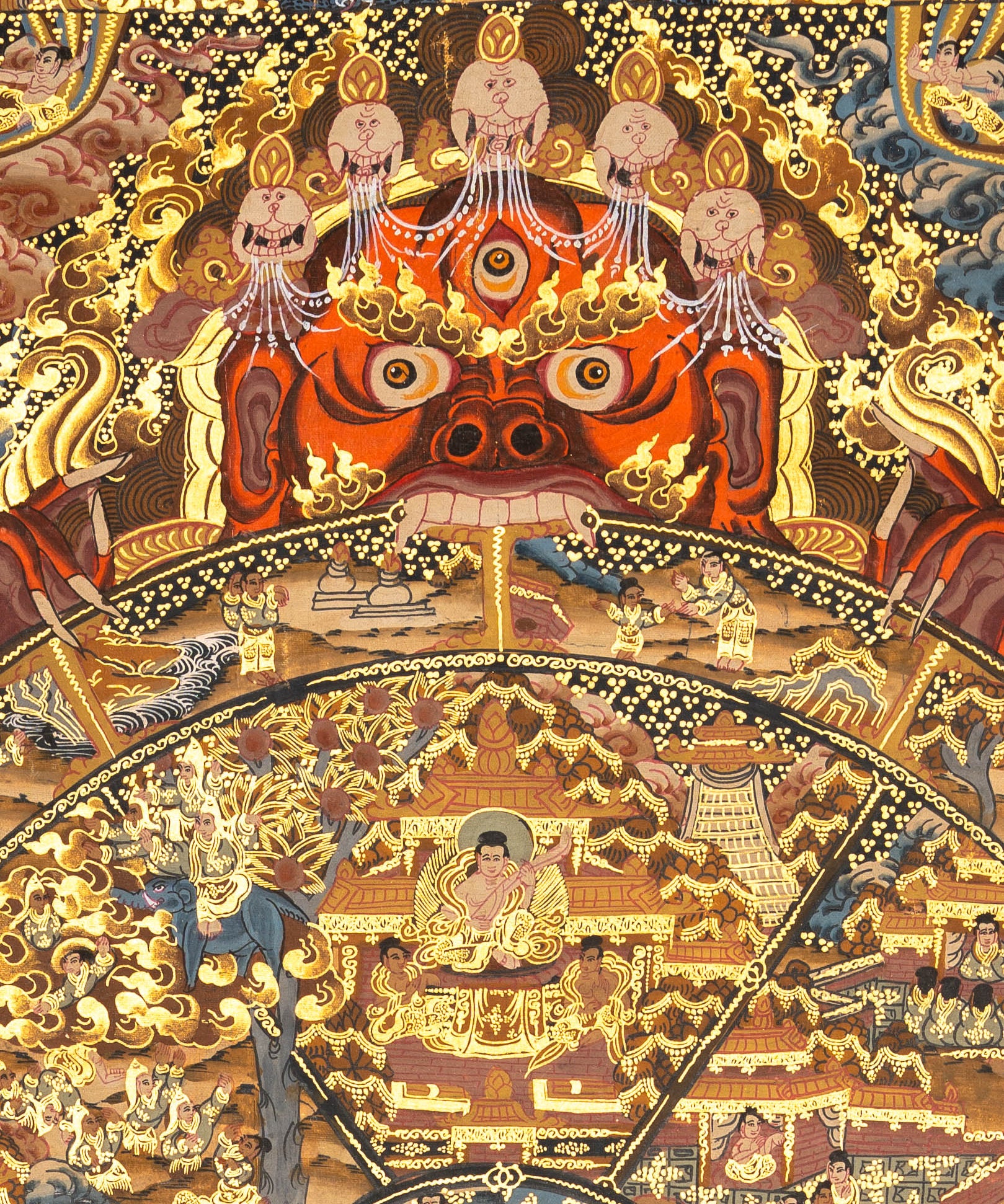 Wheel of Life - Antique Tibetan Thangka