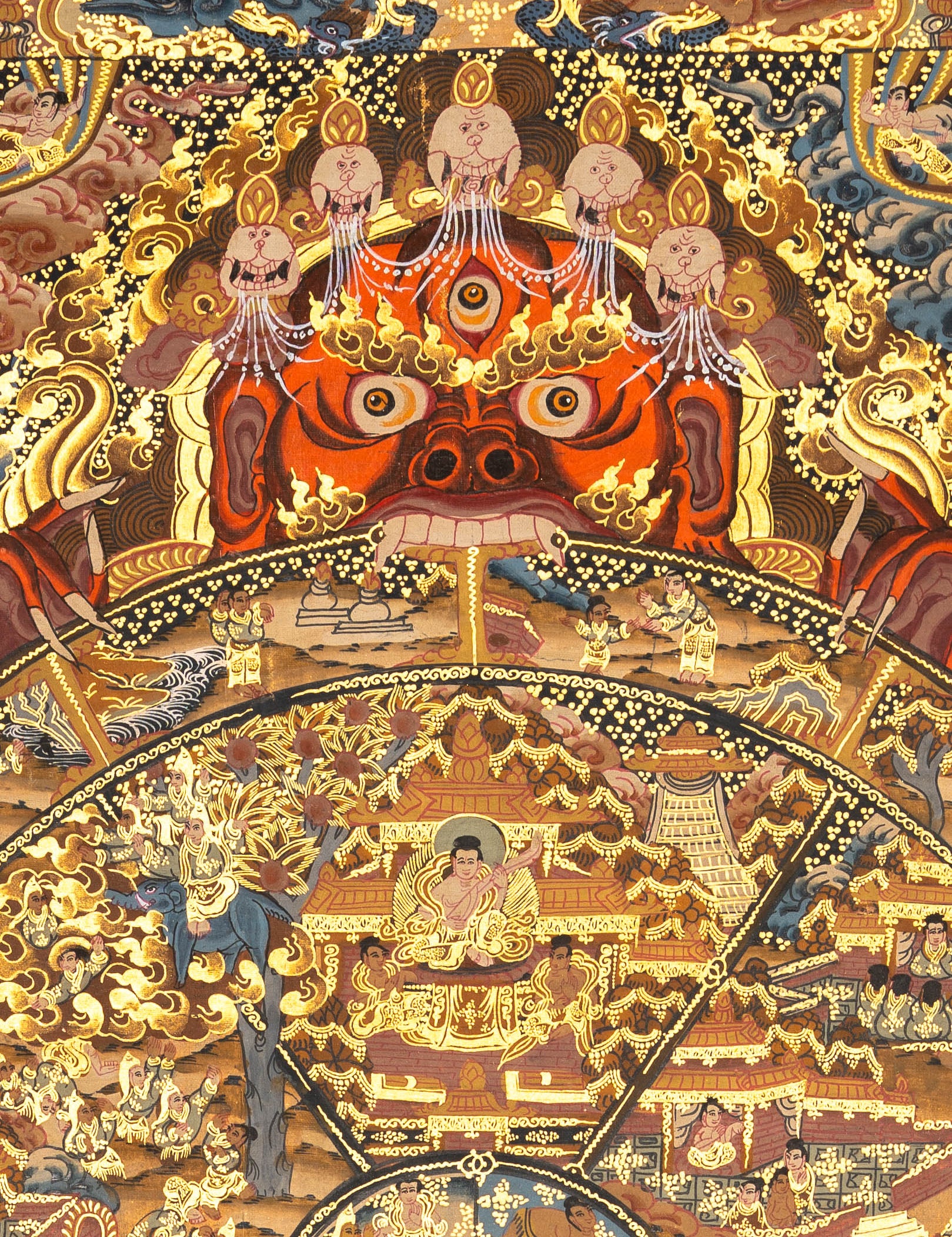 Wheel of Life - Antique Tibetan Thangka