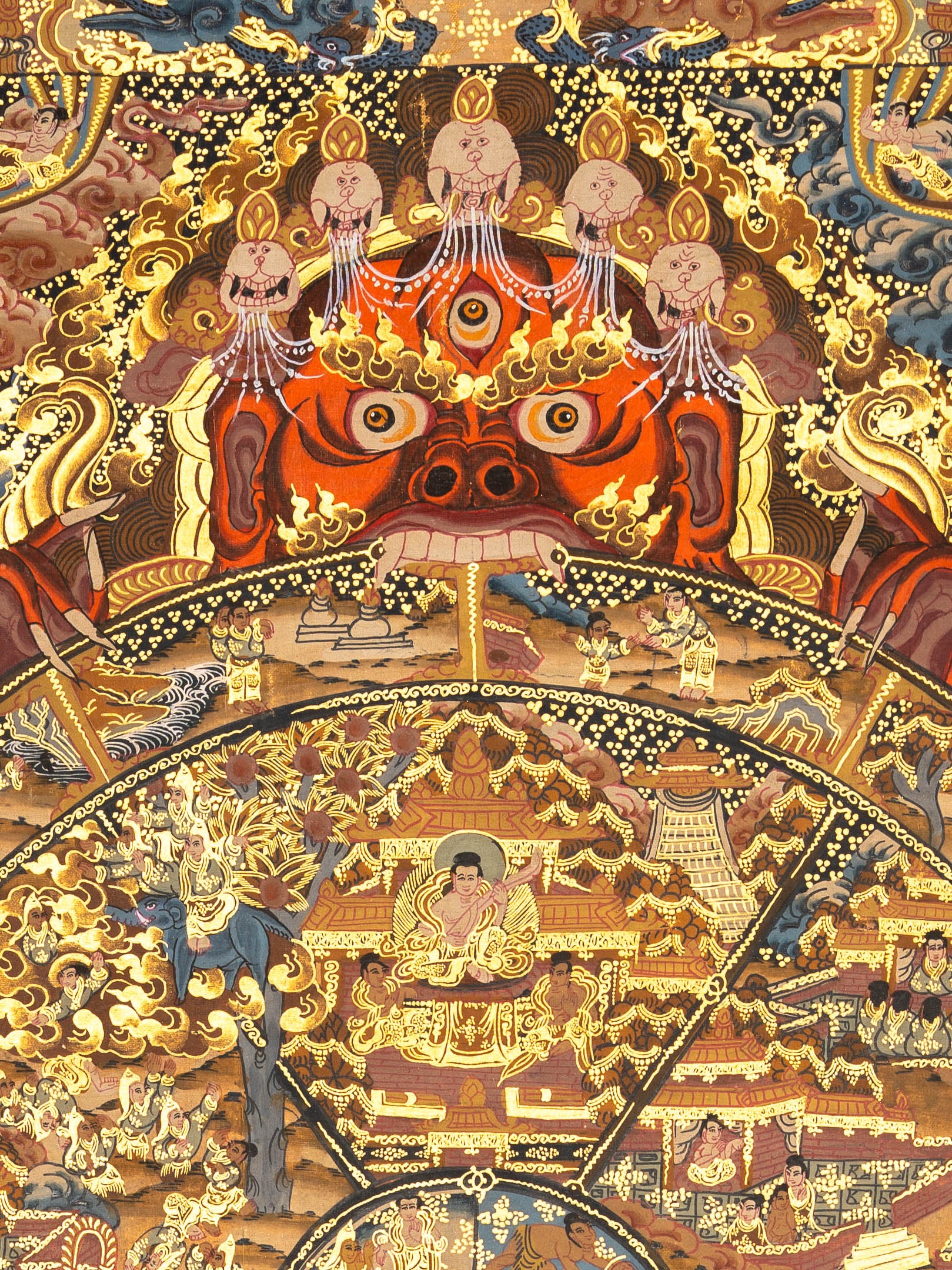 Wheel of Life - Antique Tibetan Thangka