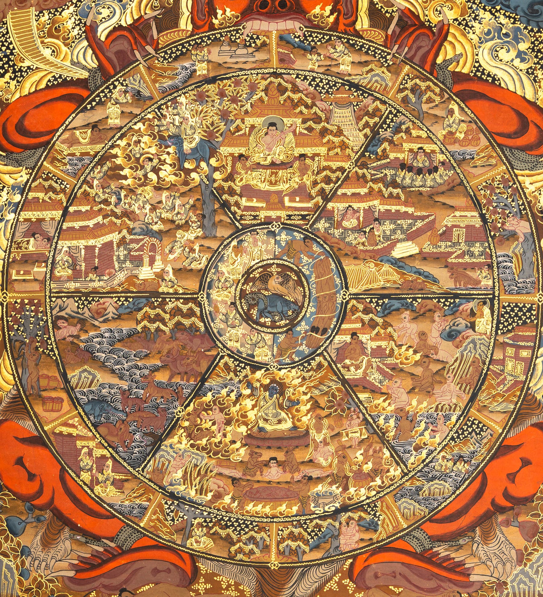 Wheel of Life - Antique Tibetan Thangka