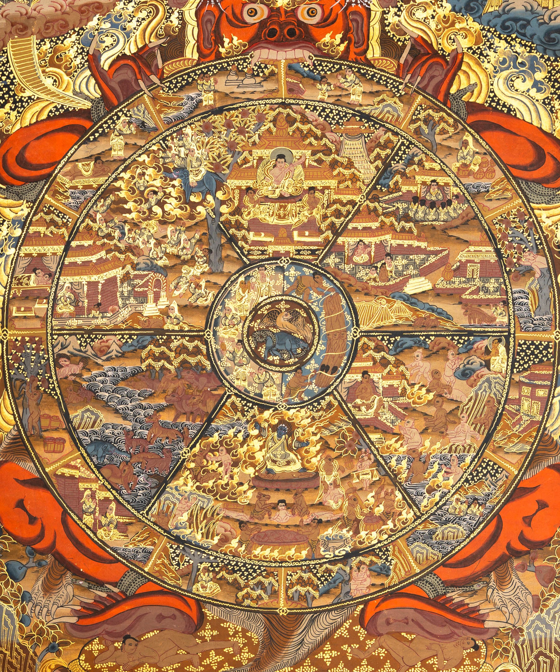 Wheel of Life - Antique Tibetan Thangka