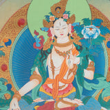 White Tara Thangka - Handpainted Art
