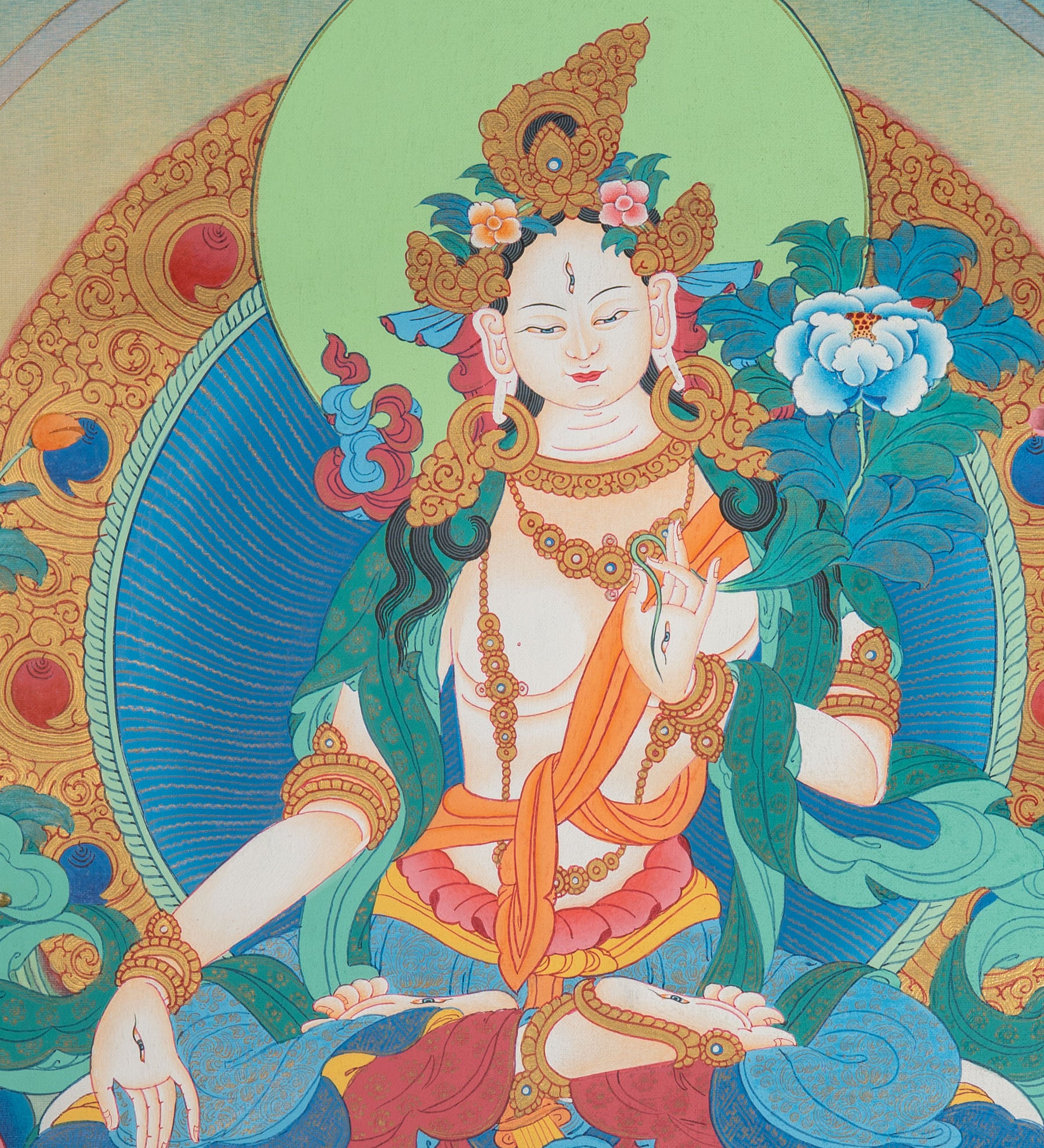 White Tara Thangka - Handpainted Art