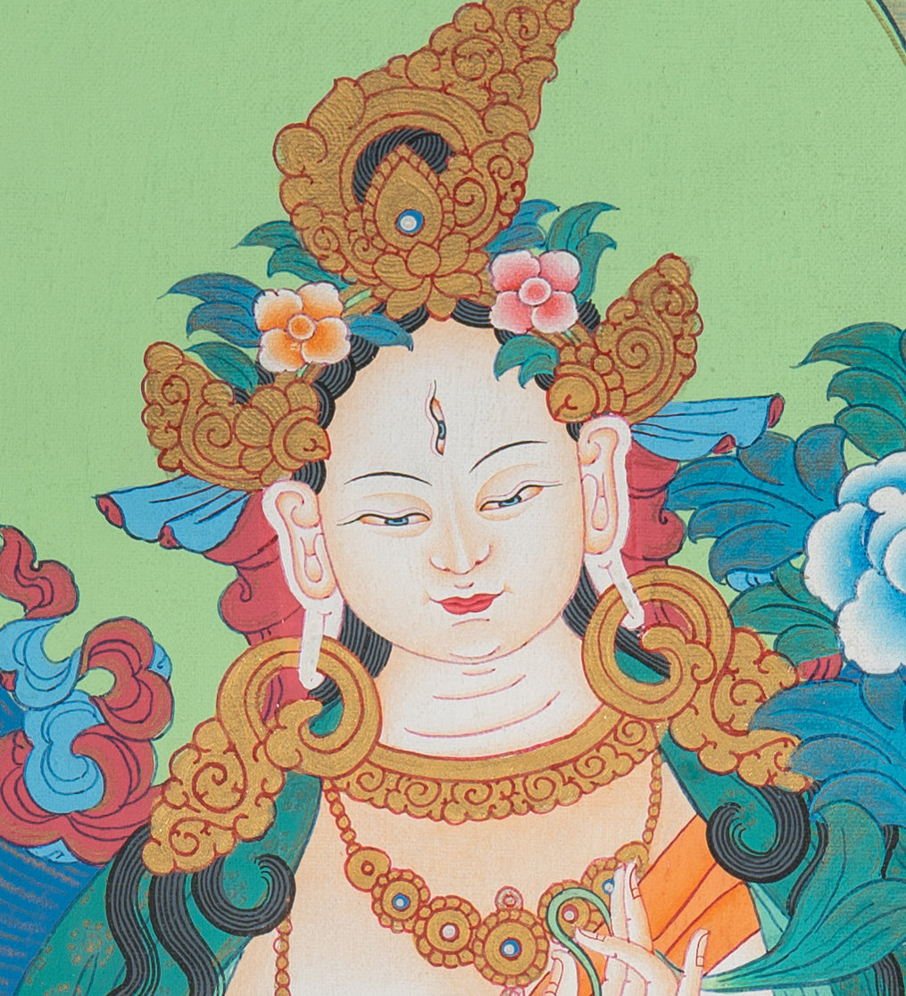 White Tara Thangka - Handpainted Art
