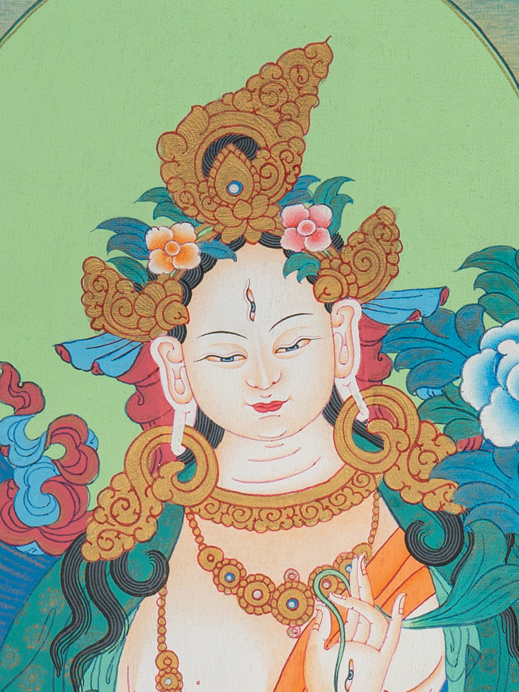 White Tara Thangka - Handpainted Art