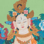 White Tara Thangka - Handpainted Art