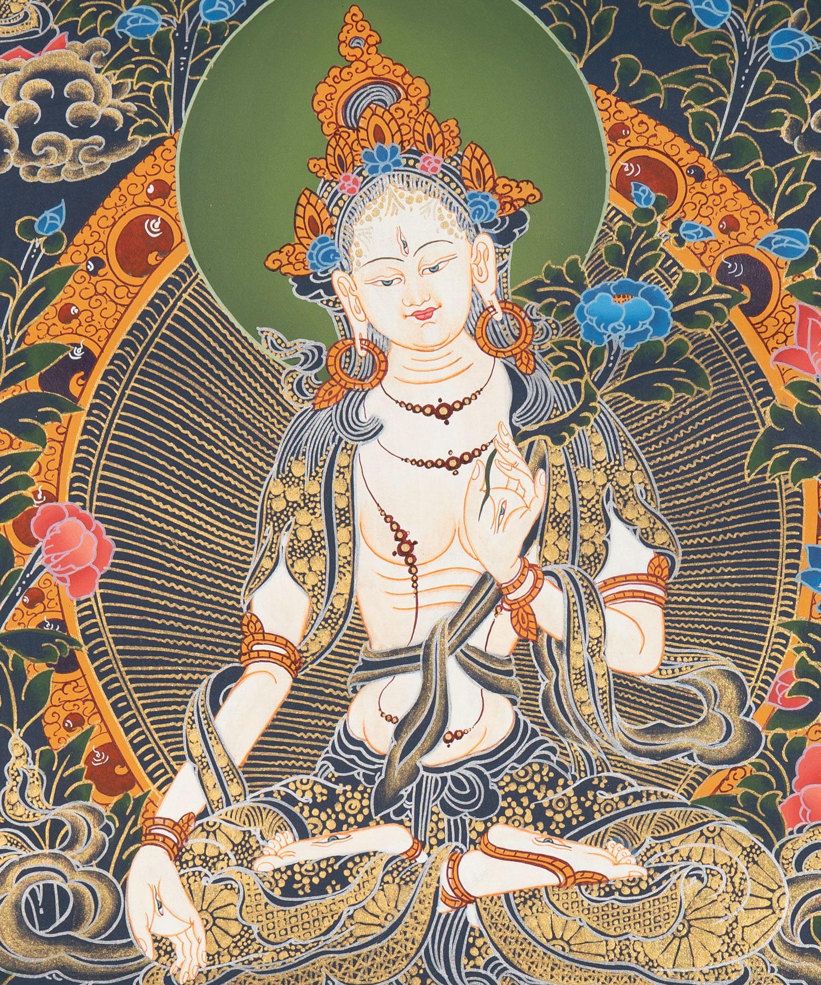  White Tara Thangka - Handpainted Art