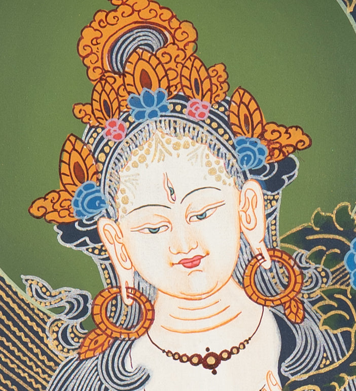  White Tara Thangka - Handpainted Art