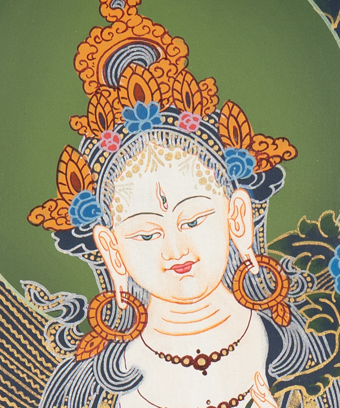  White Tara Thangka - Handpainted Art