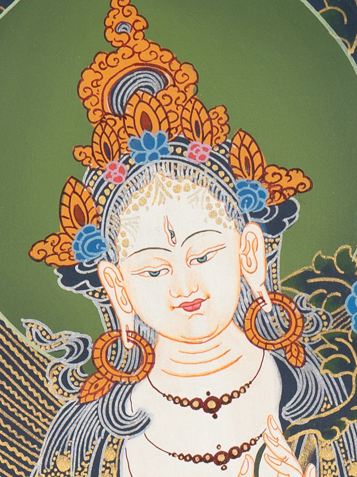  White Tara Thangka - Handpainted Art