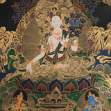 White Tara Thangka - Handpainted Art