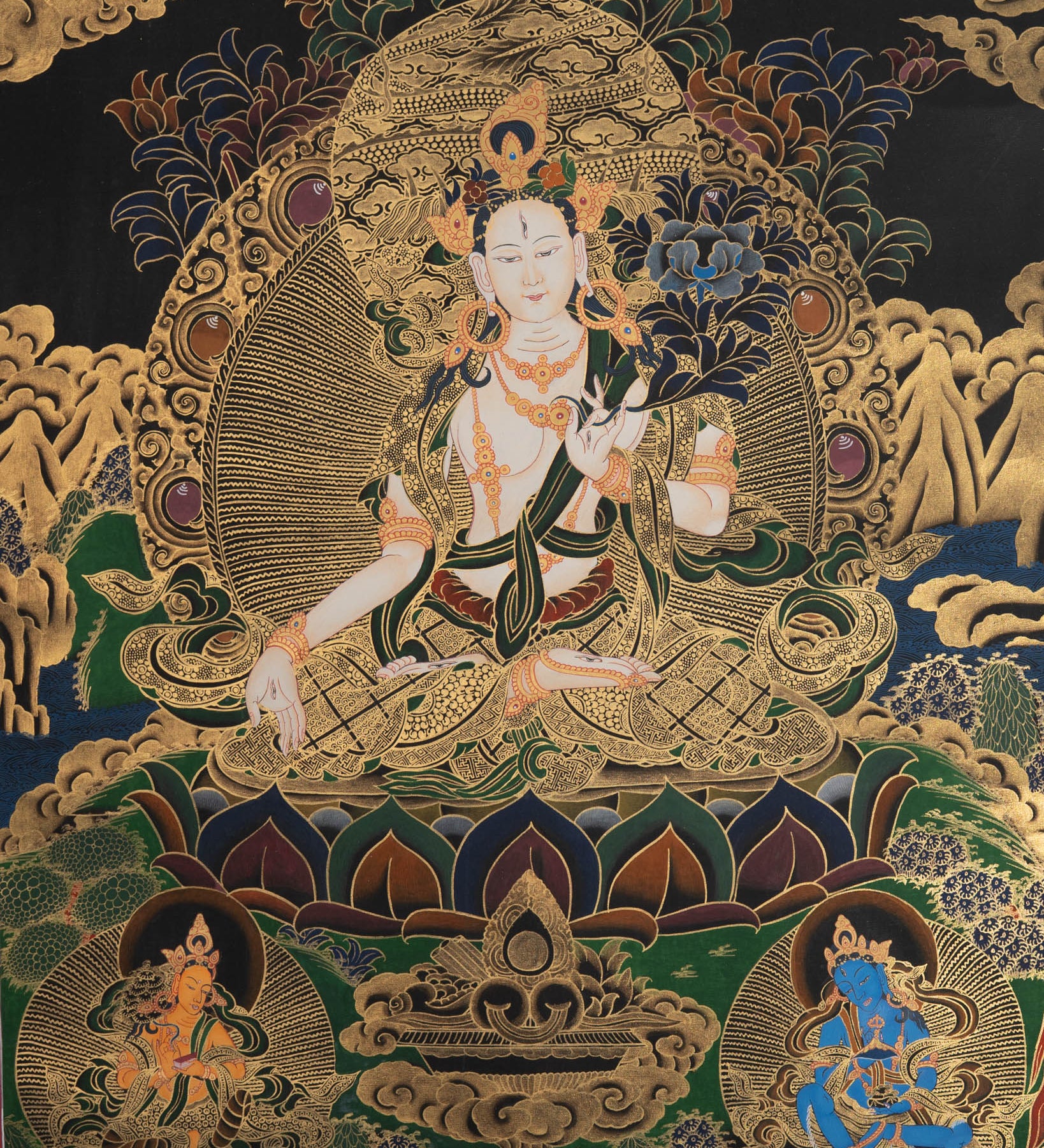 White Tara Thangka - Handpainted Art
