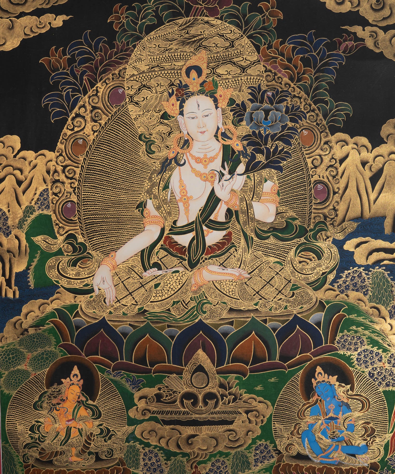 White Tara Thangka - Handpainted Art