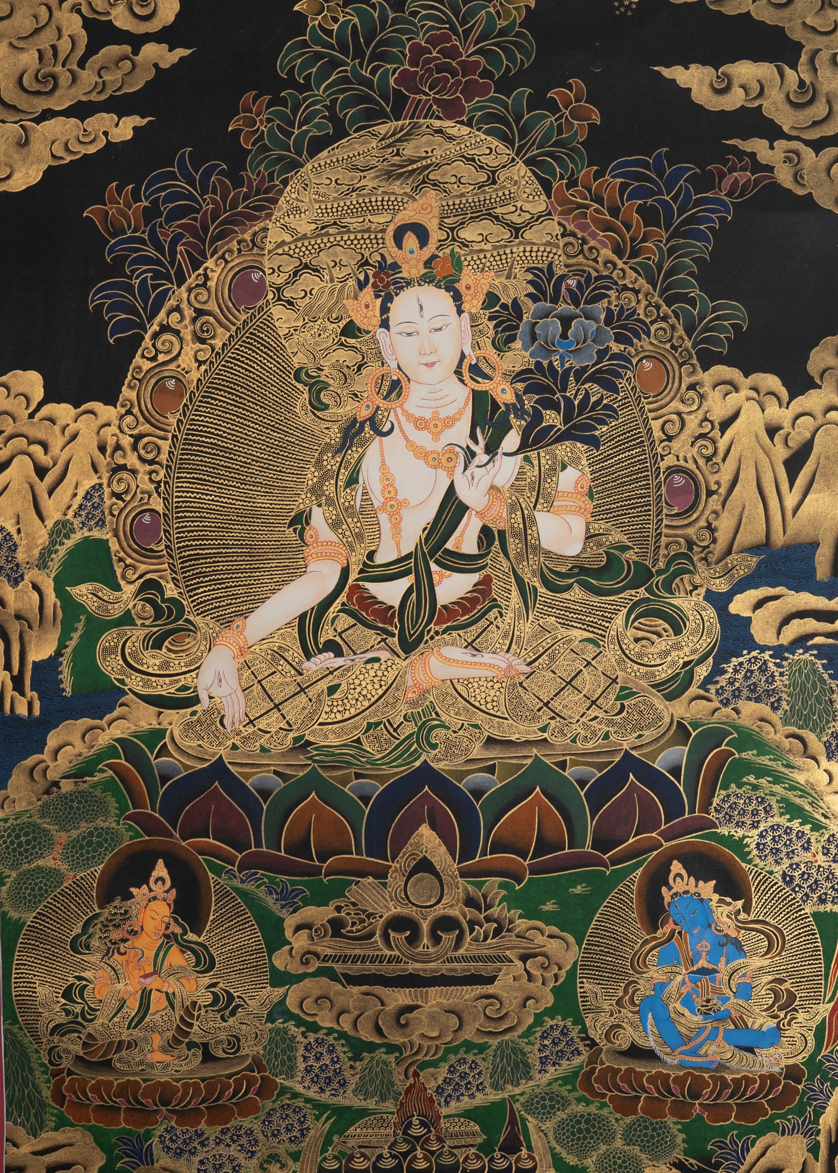 White Tara Thangka - Handpainted Art